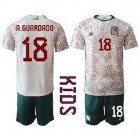 Echipament fotbal Mexic Andres Guardado #18 Tricou Deplasare Mondial 2022 pentru copii maneca scurta (+ Pantaloni scurti)